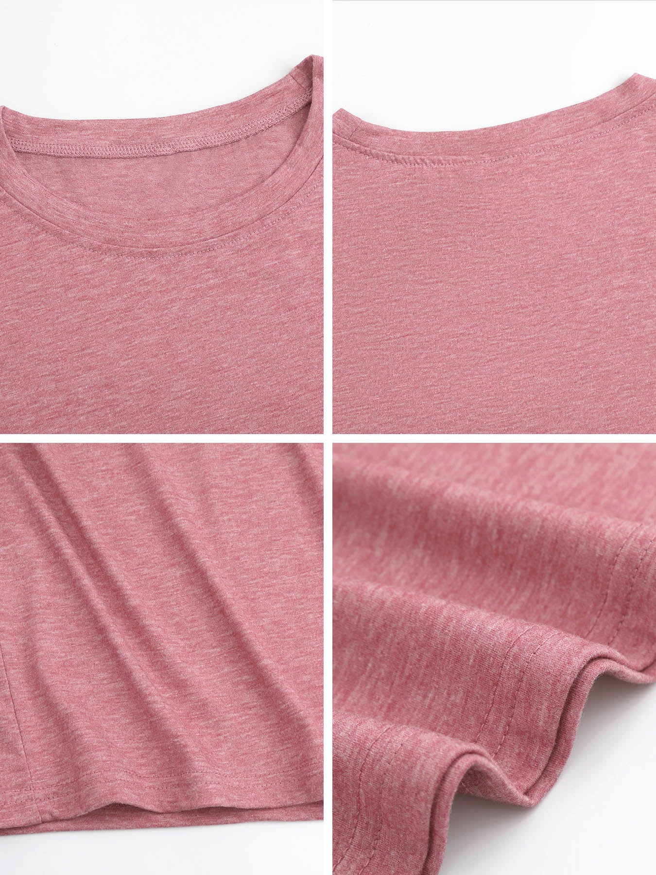 Design your own pink crew neck long-sleeved T-shirt