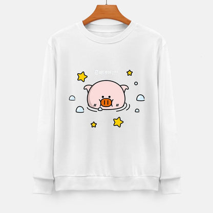 Front Patterned Long Sleeve TopPrinting Neat