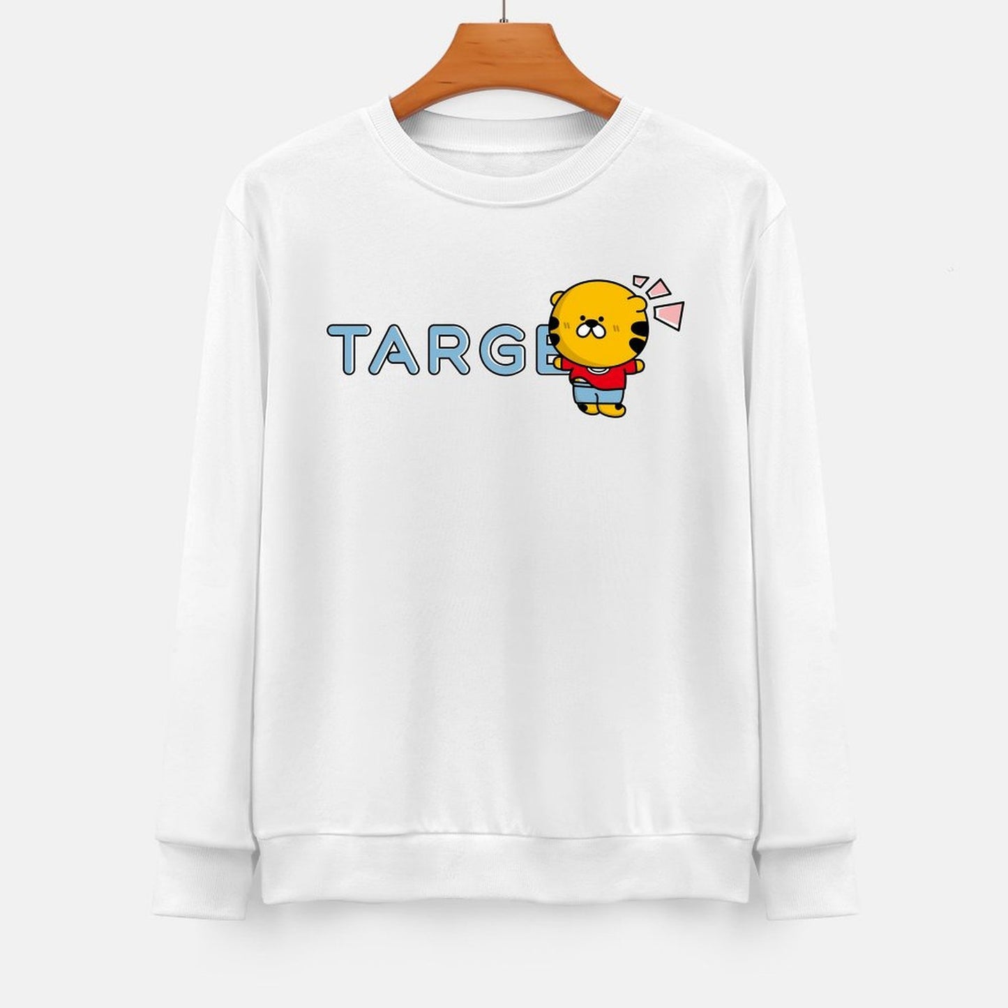 Front Patterned Long Sleeve TopCotton EssentialFit