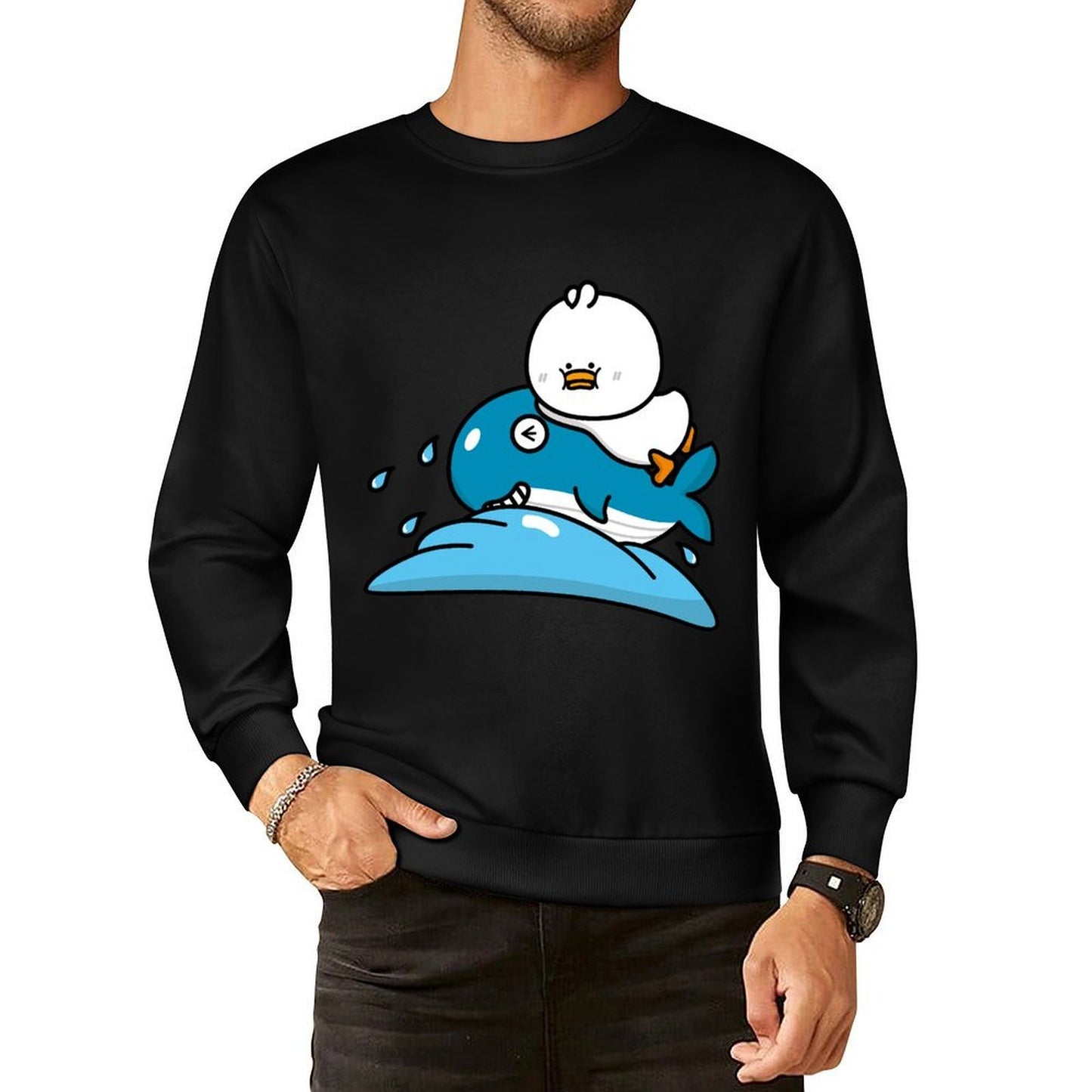 Front Patterned Long Sleeve TopClean Slim Fit