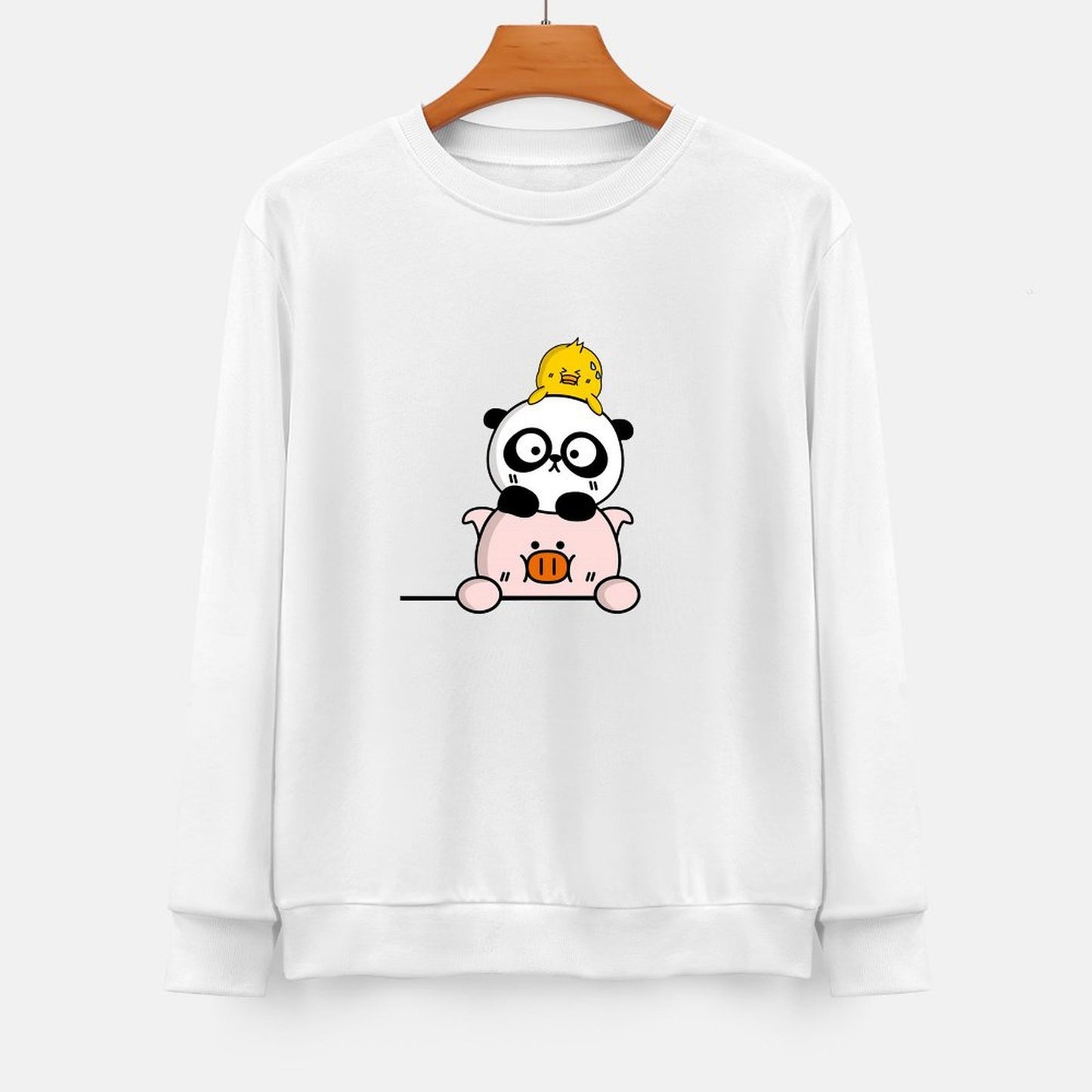 Front Patterned Long Sleeve TopDurable LooseFit