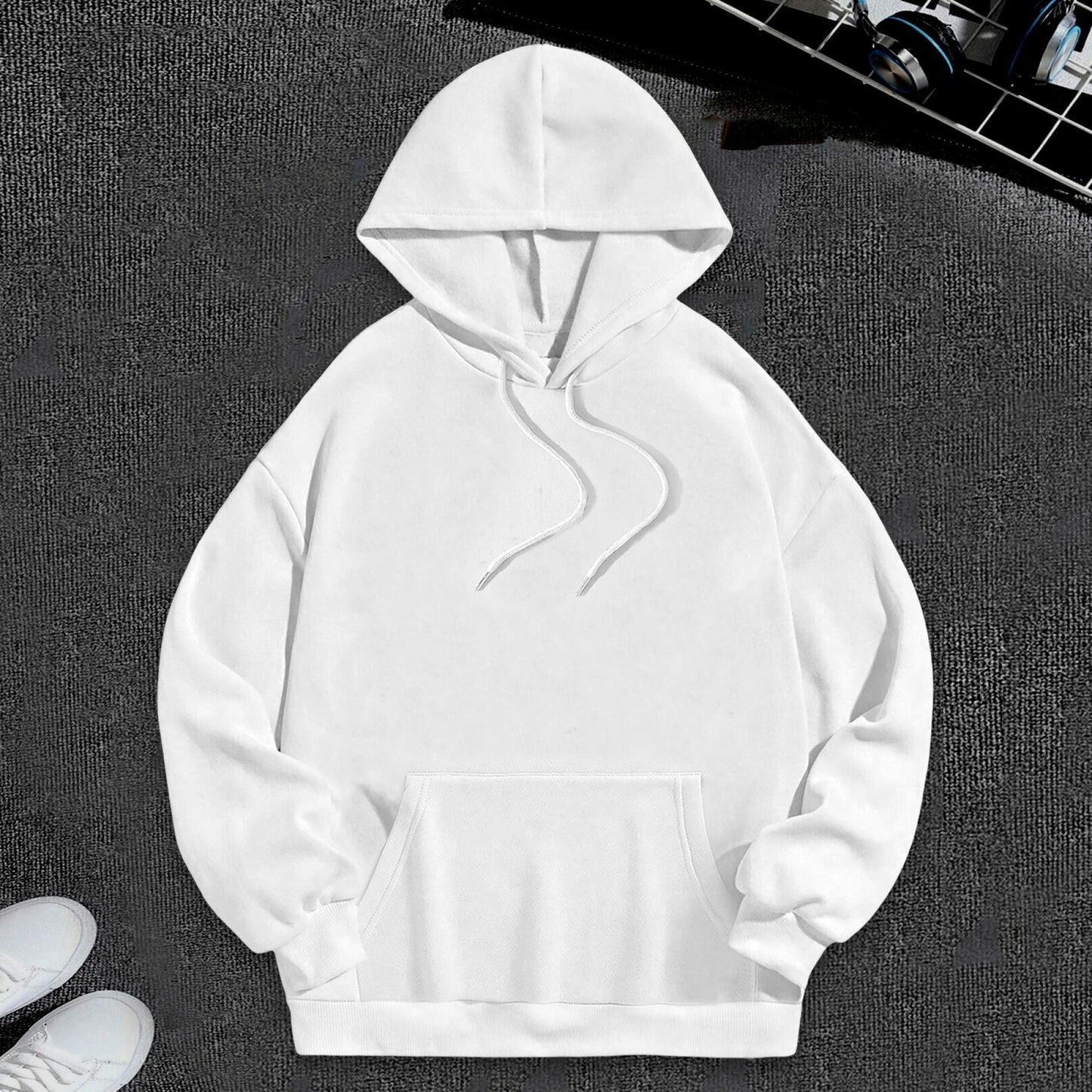 Custom high-quality  white  hoodie
