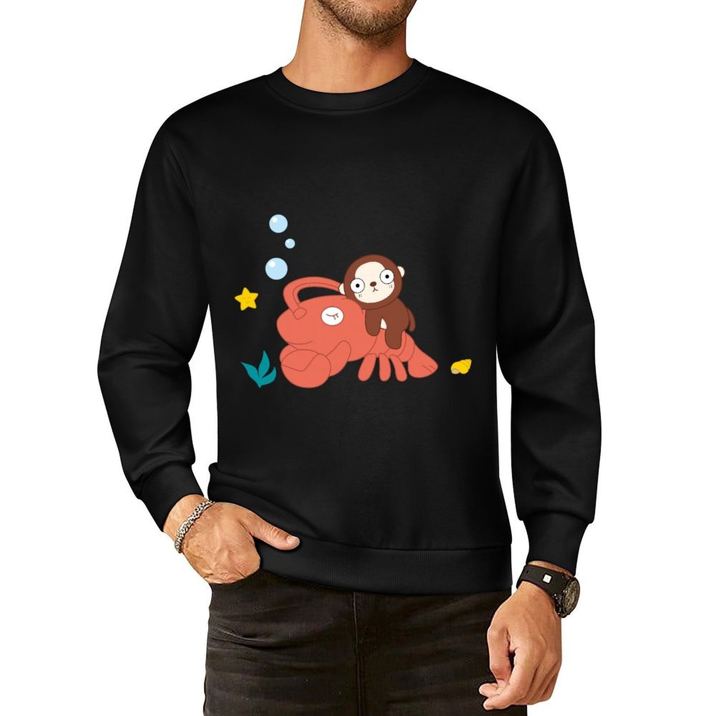 Front Patterned Long Sleeve TopSignature ComfortSeries