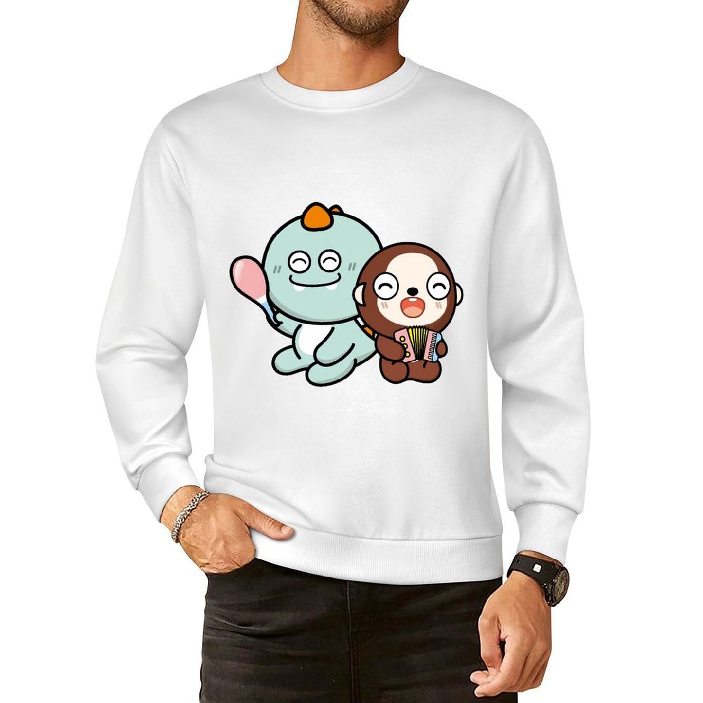 Front Patterned Long Sleeve TopLifestyle Neutral