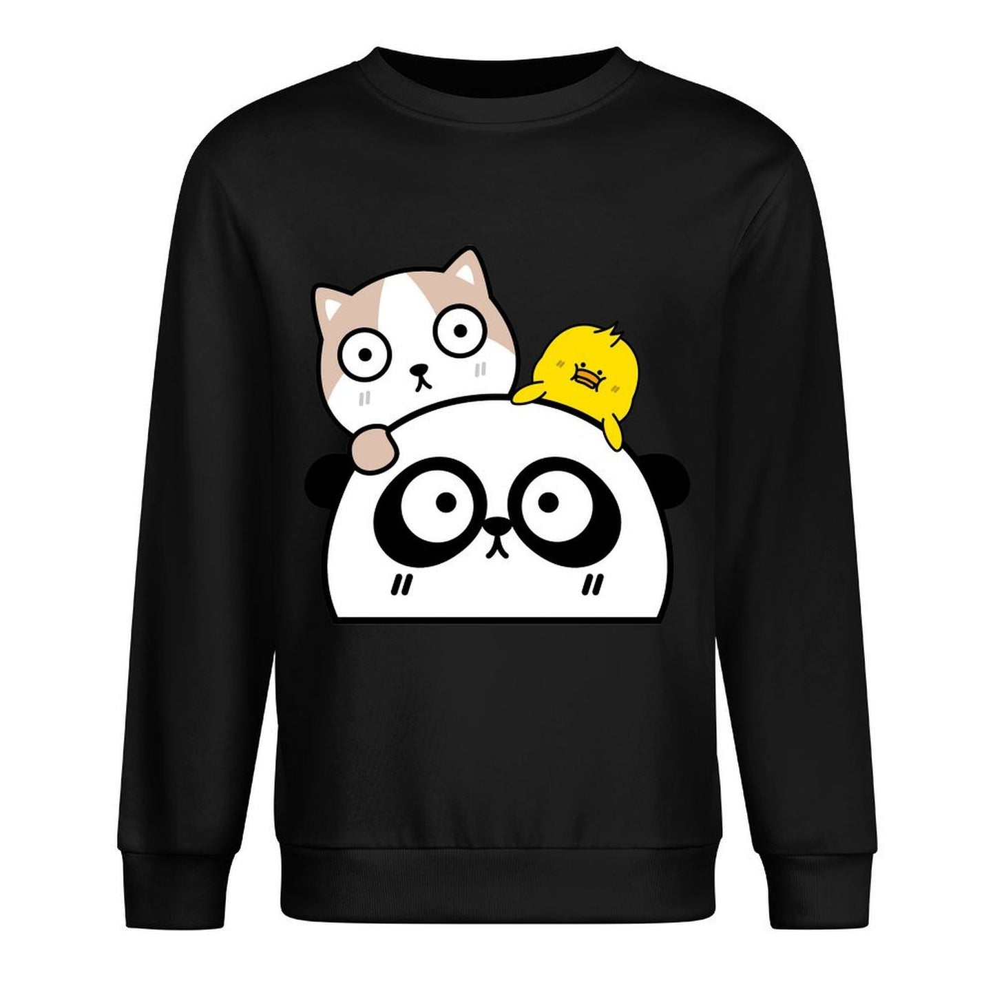 Front Patterned Long Sleeve TopTear-Resistant Retro