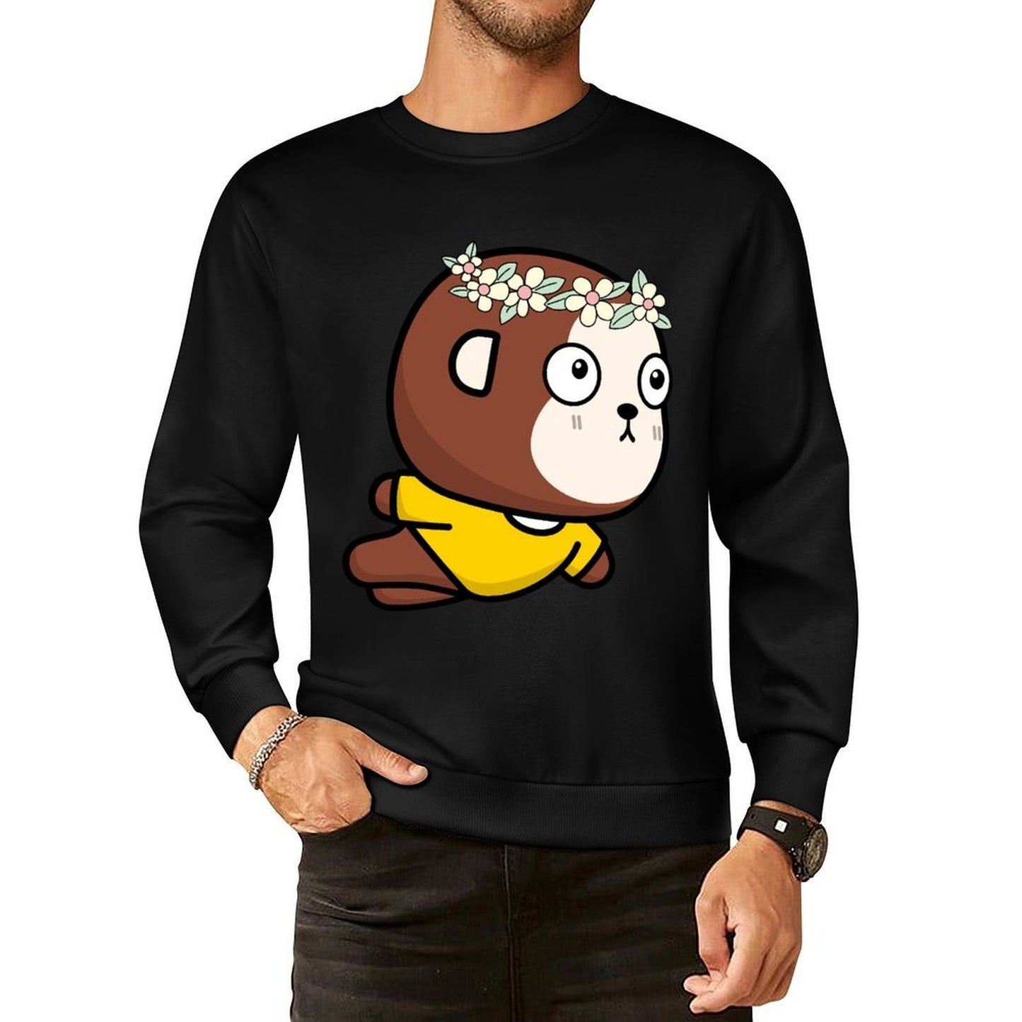 Front Patterned Long Sleeve TopClean 100% Cotton