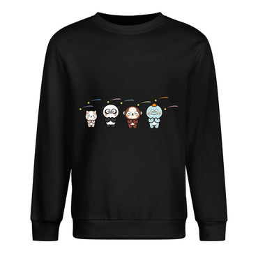 Front Patterned Long Sleeve TopShrink-Resistant Easy-Care