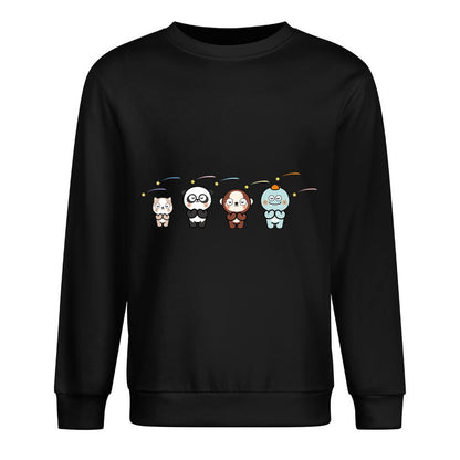 Front Patterned Long Sleeve TopShrink-Resistant Easy-Care