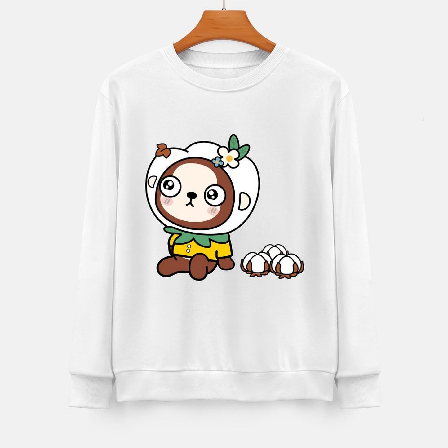 Front Patterned Long Sleeve TopModern Simple