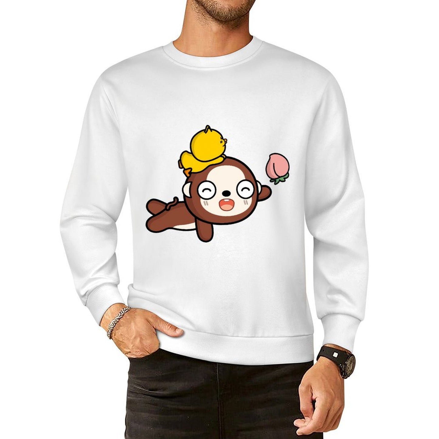 Front Patterned Long Sleeve TopShrink-Resistant EssentialFit