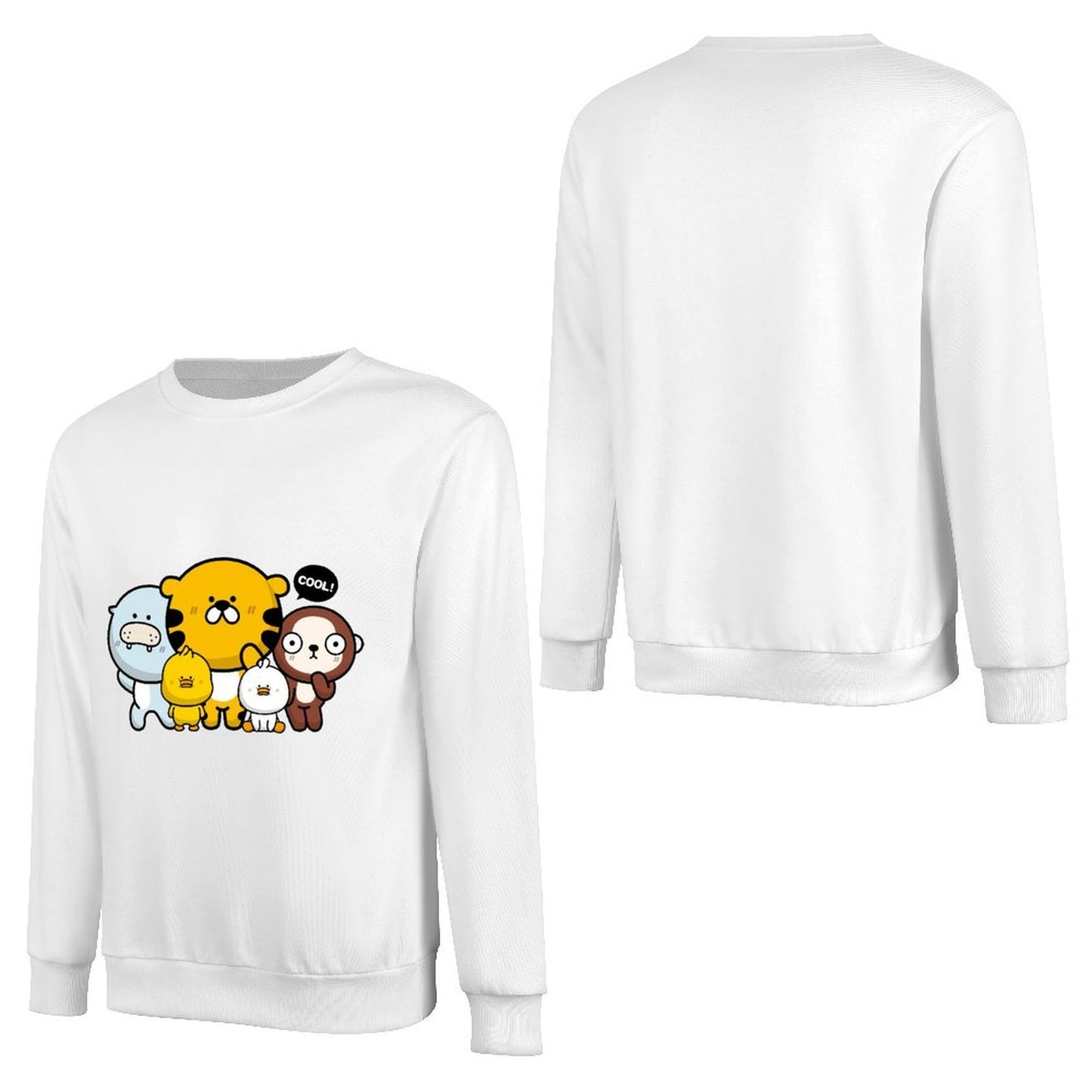 Front Patterned Long Sleeve TopFade-Proof Wrinkle-Free