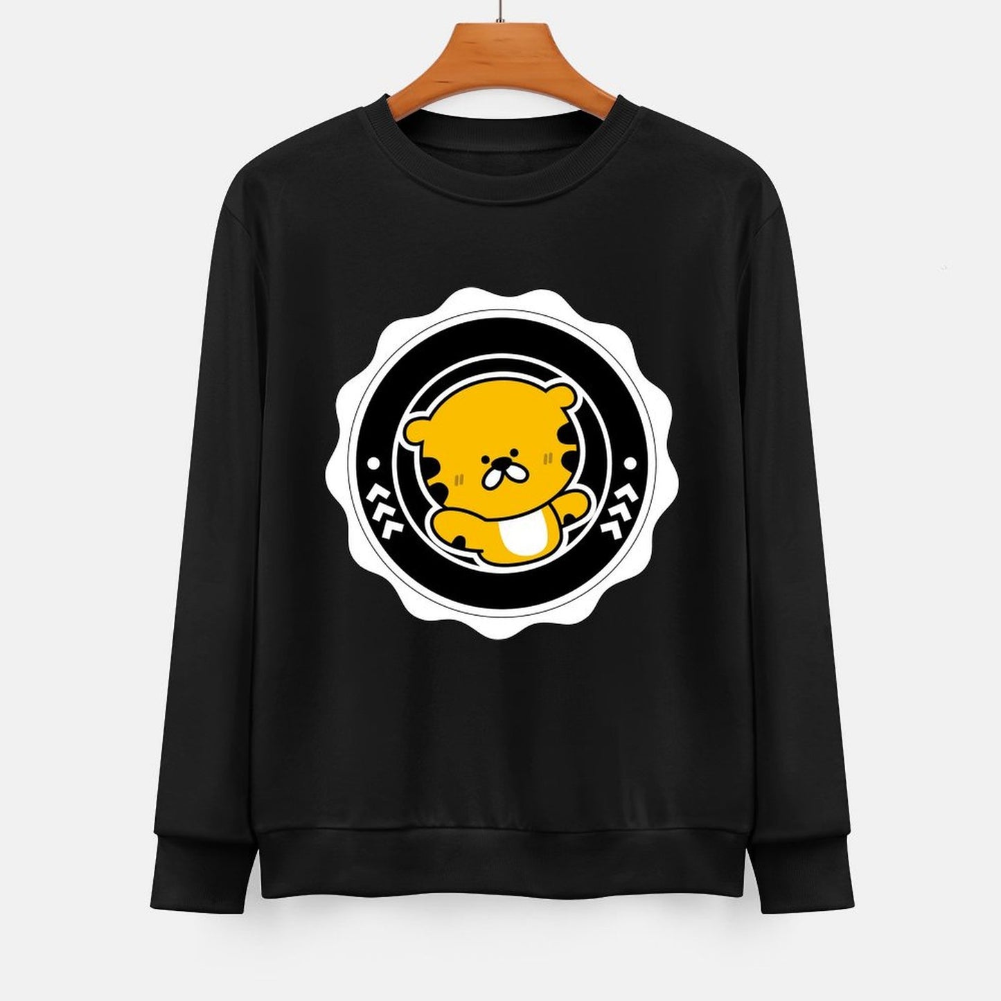 Front Patterned Long Sleeve TopFundraising Double-Stitched