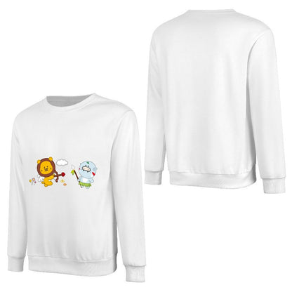 Front Patterned Long Sleeve TopMidweight Simple