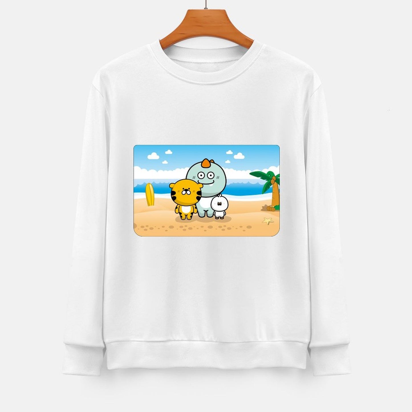 Front Patterned Long Sleeve TopNeutral Eco-Conscious