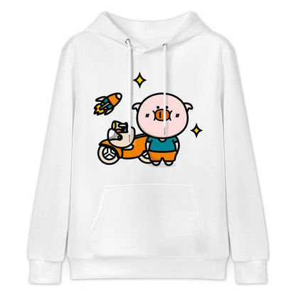 Minimalist Double-Stitched Front Graphic Hoodies