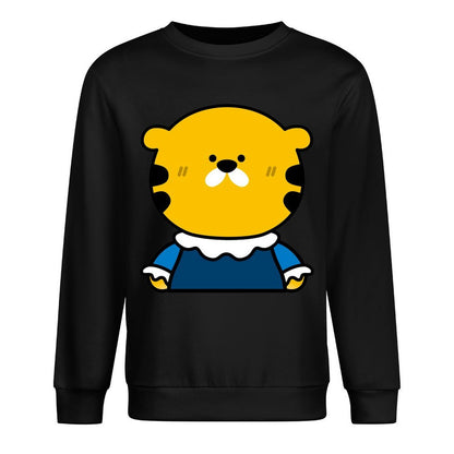 Front Patterned Long Sleeve TopSolid Relaxed Fit