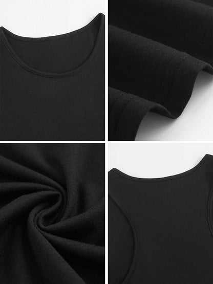 Custom-made black comfortable women's sleeveless T-shirt