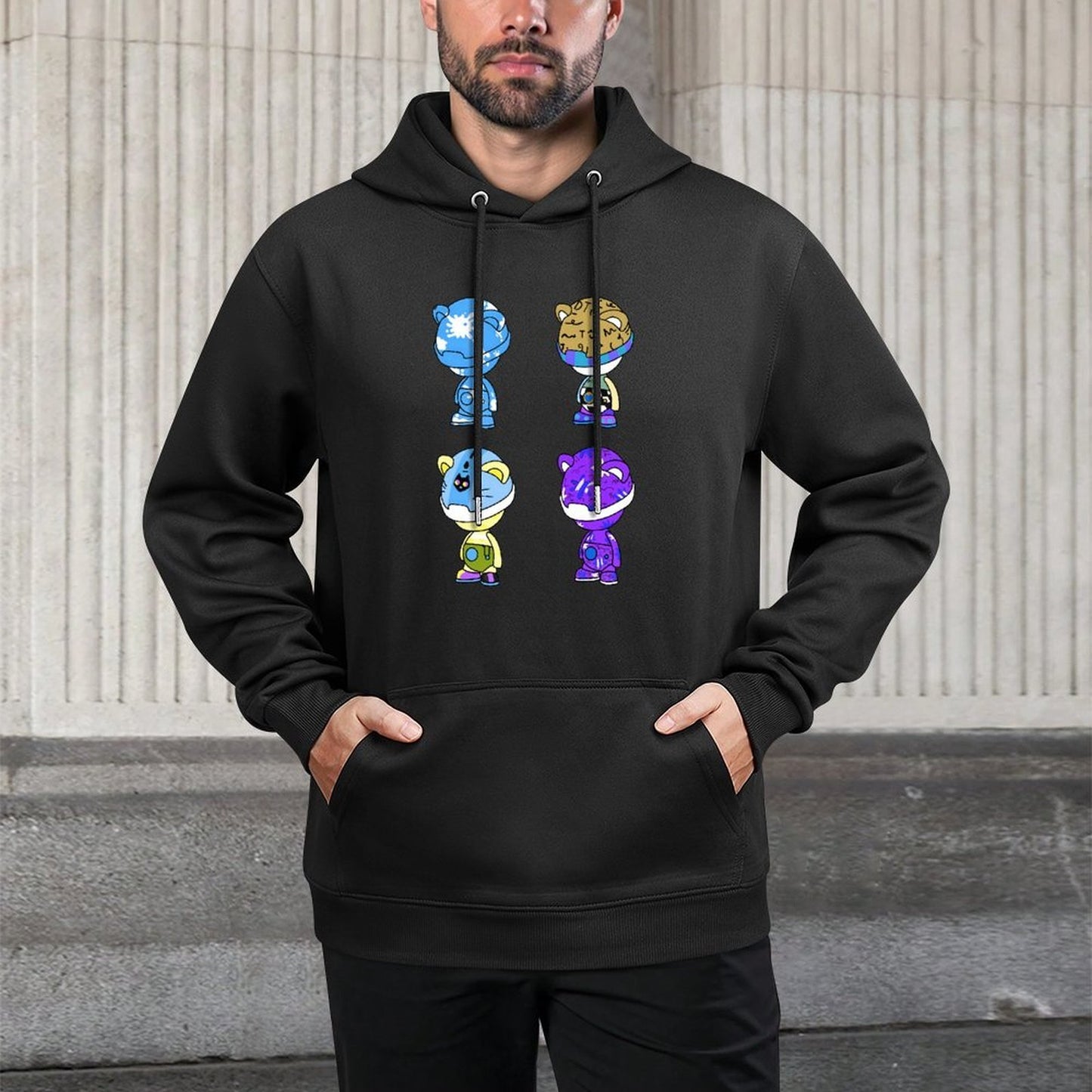 Hoodie Front PatternSolid Active