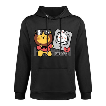 Solid Cotton Front Graphic Hoodies