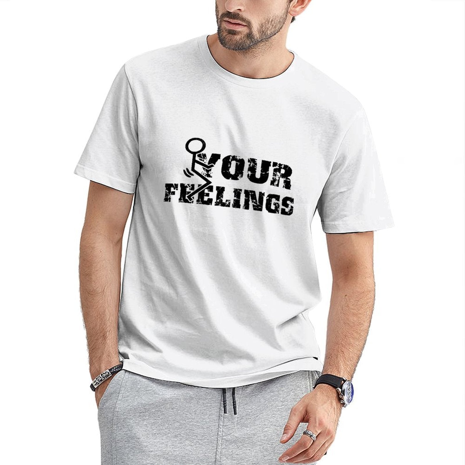 Inkmay Casual Cotton T-shirt Abstract Floral Design With Bold Colors Unisex T-shirtColorfast ComfortFit T-Shirt