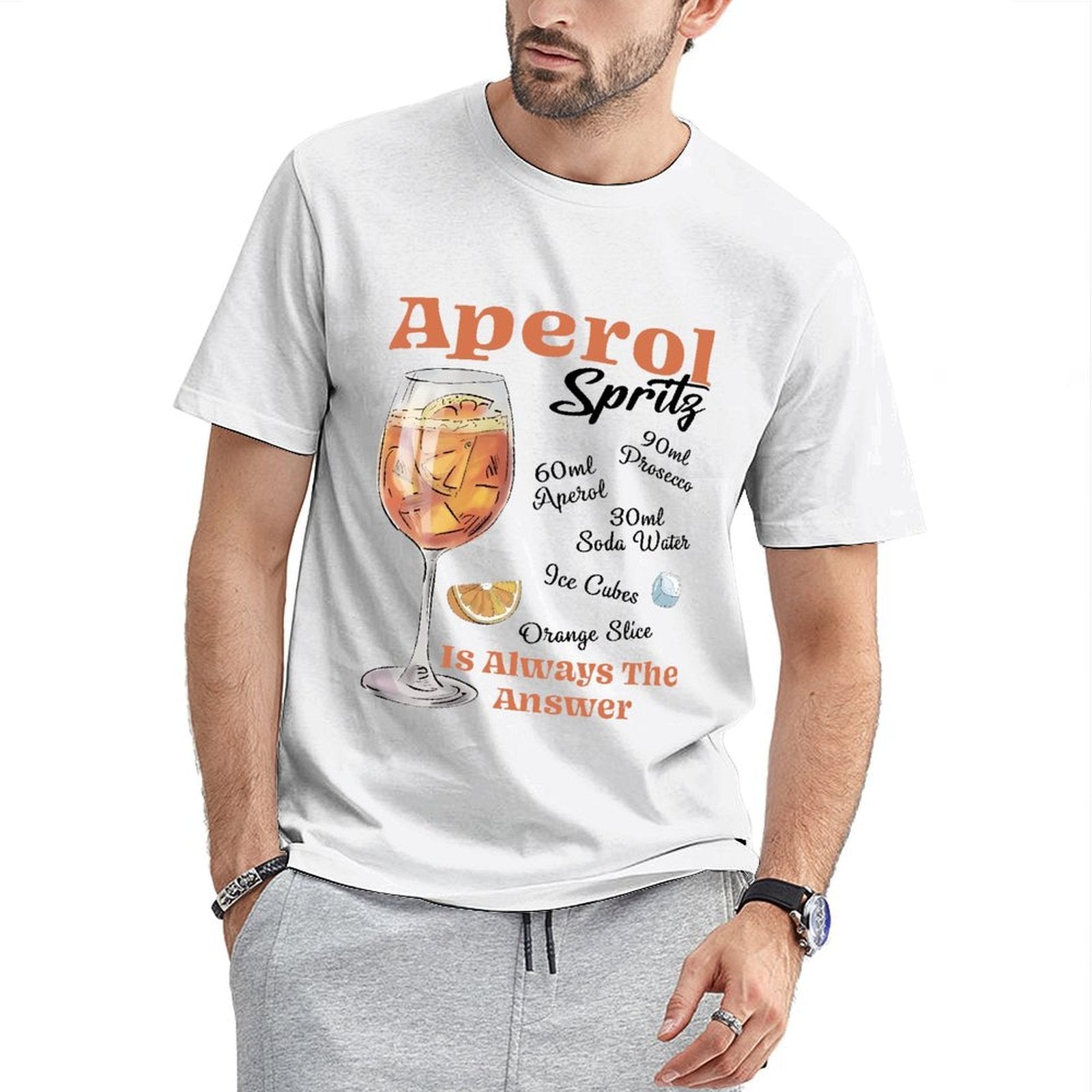 Inkmay Casual Cotton T-shirt Orange Beverage In Glass With Ice Unisex T-shirtVintage Premium Finish T-Shirt