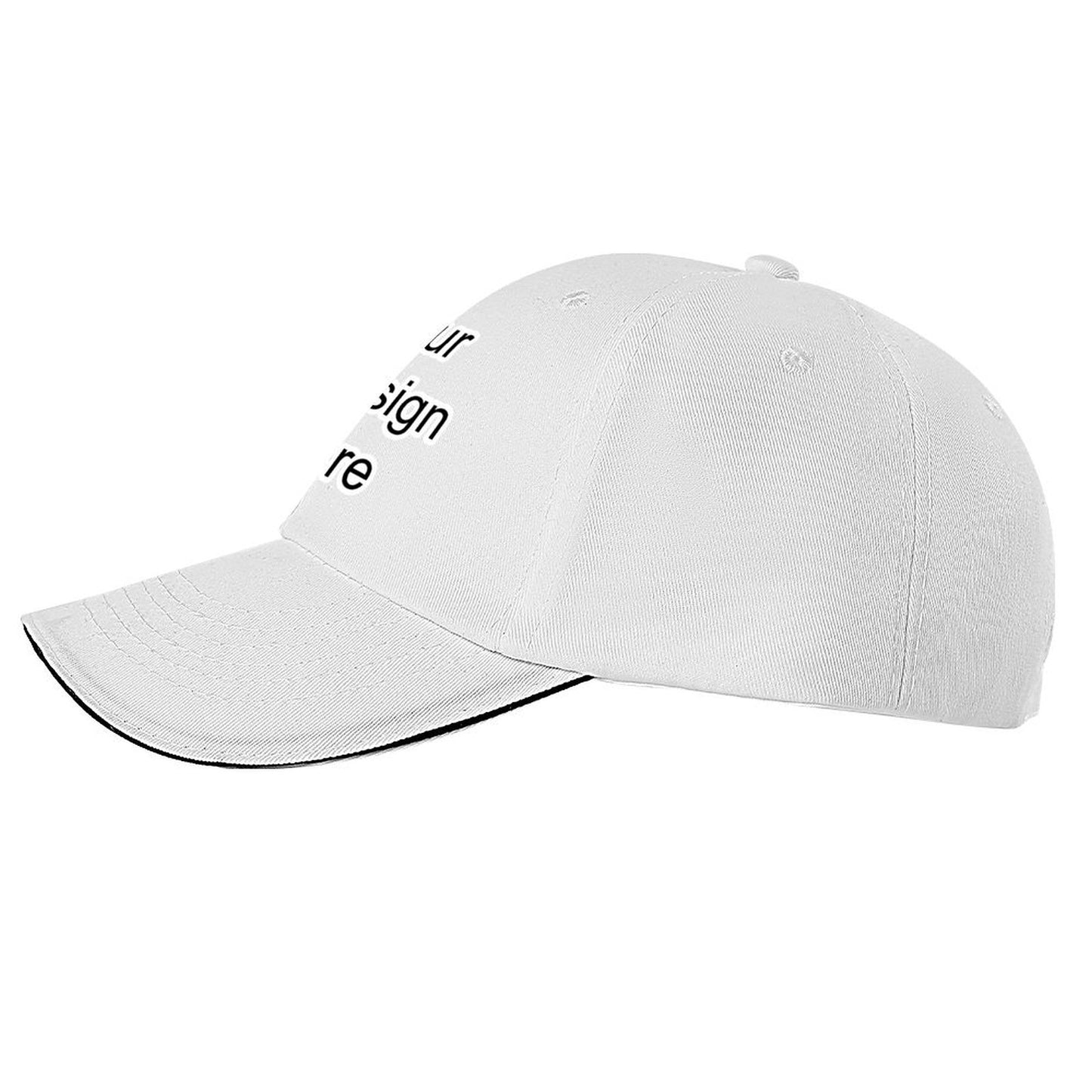 Custom white sandwich baseball cap