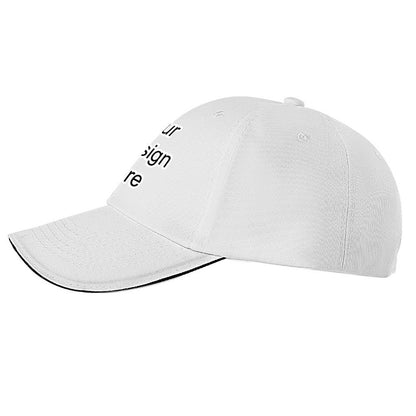 Custom white sandwich baseball cap