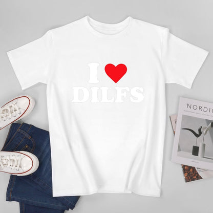 Inkmay Casual  Cotton T-shirt Red Geometric Shape On White Background Unisex T-shirtTimelessStyle Batch-Printed T-Shirt