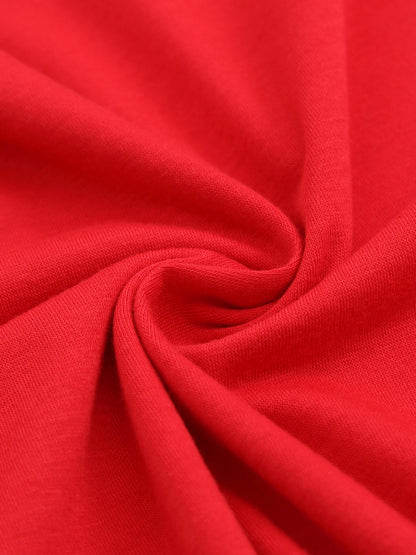 180g pure cotton crew neck long-sleeved shirt  red