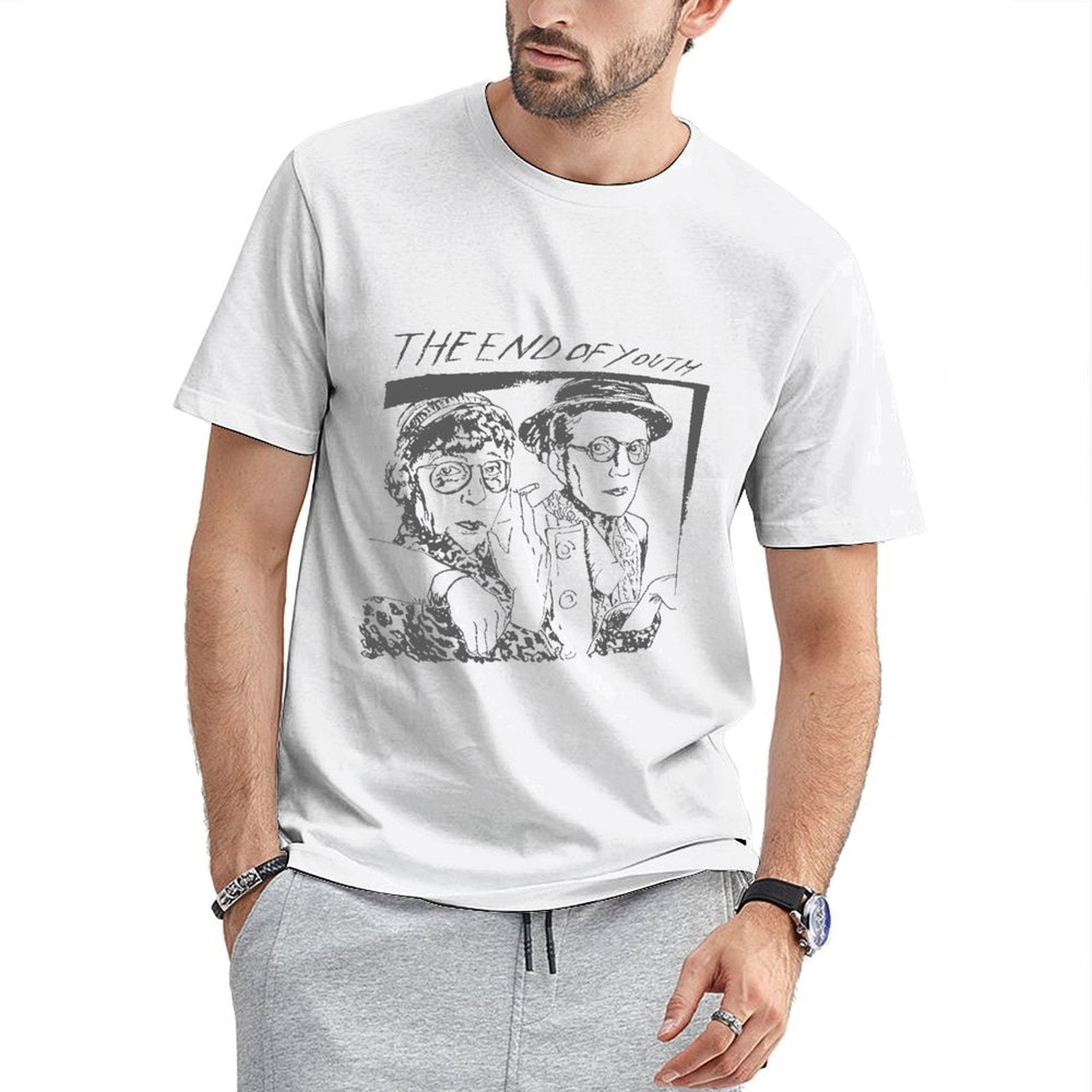 Inkmay Casual Cotton T-shirt Solid Gray Background No Pattern Prints Unisex T-shirtBasicSeries Eco / Sustainable T-Shirt