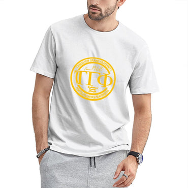 Inkmay Casual Cotton T-shirt Solid Yellow Background No Patterns Unisex T-shirt100% Cotton RelaxFit T-Shirt