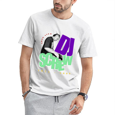 Inkmay Casual Cotton T-shirt Dj Screw Music Artwork Design Prints Unisex T-shirt100% Cotton StreetLine T-Shirt
