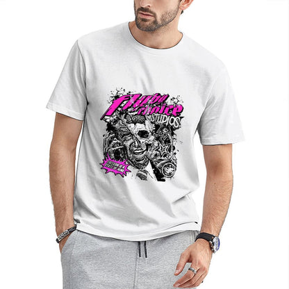 Inkmay Casual Cotton T-shirt Funky Zombie Artwork With Stars Unisex T-shirt