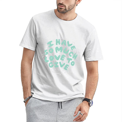 Inkmay Casual  Cotton T-shirt Cats Pattern With Love Text Design Unisex T-shirtClean Classic Fit T-Shirt
