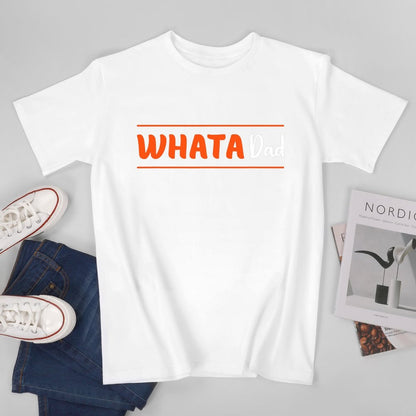 Inkmay Casual  Cotton T-shirt Abstract White Shape On Orange Background Unisex T-shirtEco / Sustainable Batch-Printed T-Shirt