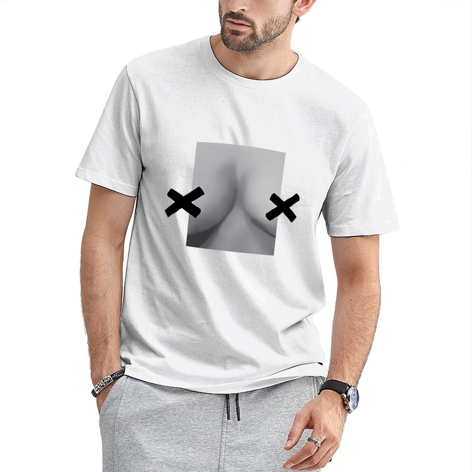 Inkmay Casual Cotton T-shirt Abstract Legs With Black Shadows Unisex T-shirtActiveStyle Print-Ready T-Shirt