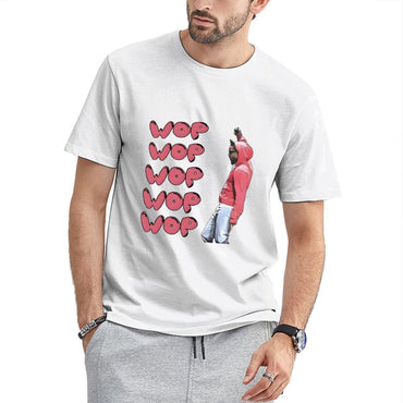 Inkmay Casual  Cotton T-shirt Wop Wop Pattern Print On Fabric Unisex T-shirtTimeless Heavyweight T-Shirt