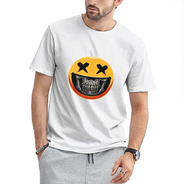Inkmay Casual Cotton T-shirt Skull Face With Crossed Eyes Unisex T-shirtEasyStyle Sport T-Shirt