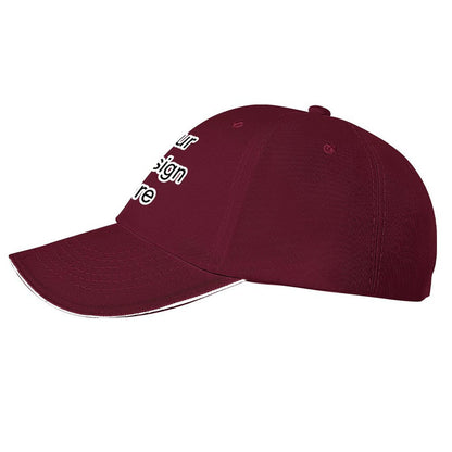 Custom dark red sandwich baseball cap