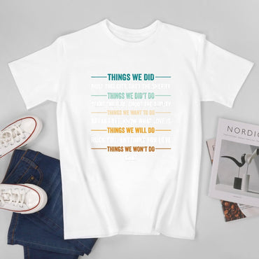 Inkmay Casual  Cotton T-shirt Abstract Horizontal Stripes With Torn Edges Unisex T-shirtClassic Comfort T-Shirt