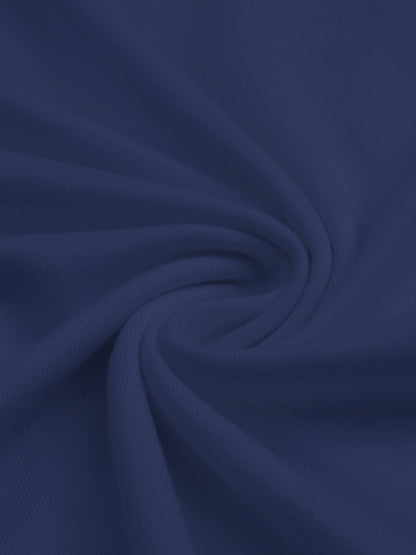 180g pure cotton crew neck long-sleeved shirt  dark  blue BACK