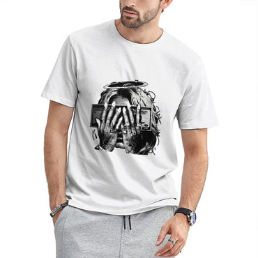 Inkmay Casual Cotton T-shirt Abstract Art With Floral Elements Design Unisex T-shirtModernFit Classic T-Shirt