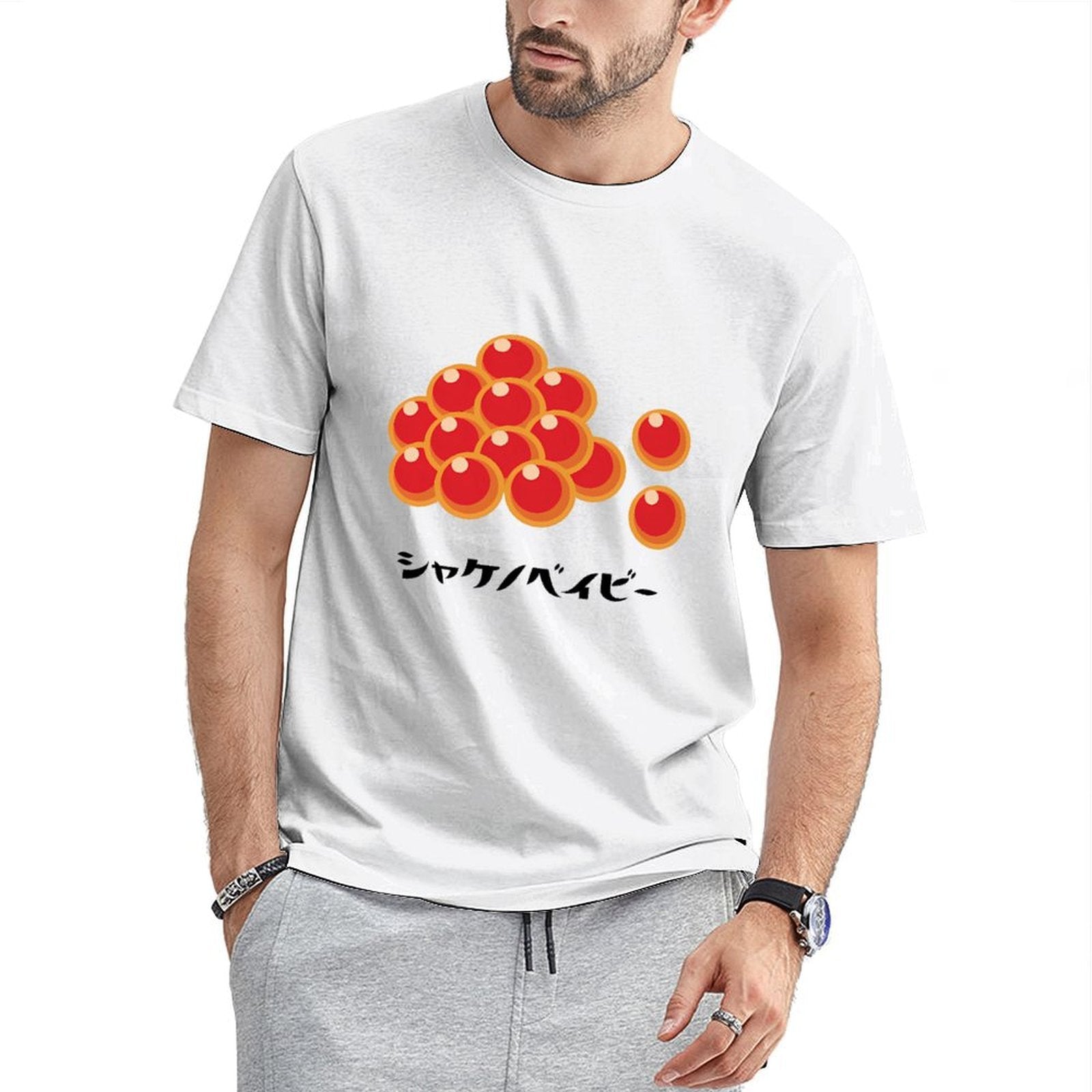 Inkmay Casual Cotton T-shirt Red Circles With Orange Outlines Arranged Unisex T-shirtLifestyleLine Essential T-Shirt