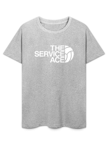 Inkmay Casual Cotton T-shirt The Service Ace Logo Design Artwork Unisex T-shirtSmooth EasyStyle T-Shirt