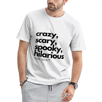 Inkmay Casual Cotton T-shirt Crazy Scary Spooky Hilarious The Goat Unisex T-shirt