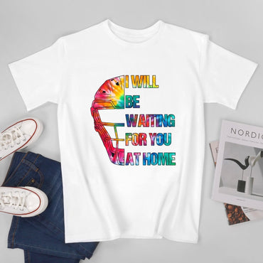 Inkmay Casual  Cotton T-shirt Colorful Helmet With Text Overlay Design Unisex T-shirtActiveStyle Midweight T-Shirt