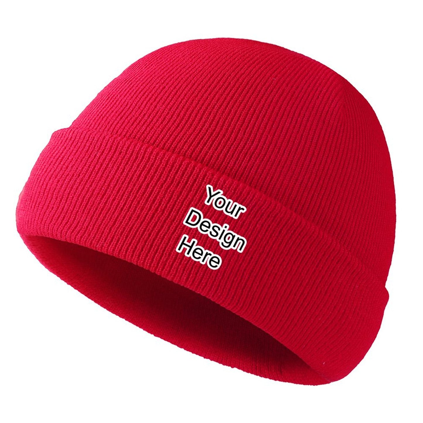 Custom red knitted hat