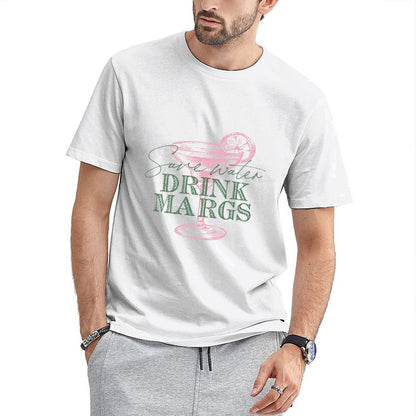 Inkmay Casual Cotton T-shirt Abstract Floral Design With Pink Elements Unisex T-shirtClassic Sharp T-Shirt