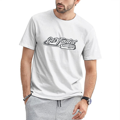 Inkmay Casual  Cotton T-shirt Get Faded Razor Blade Design Artwork Unisex T-shirtModern CityStyle T-Shirt