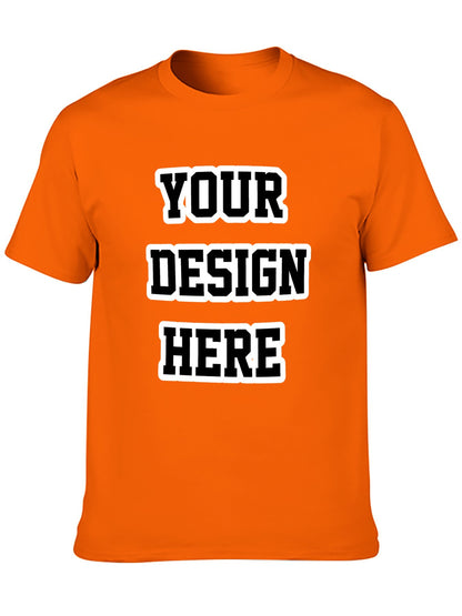 Custom adult heat transfer short-sleeved T-shirts  Tangerine